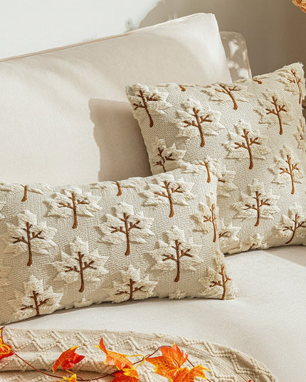 Autumn Maple Leaf Embroidered Pillow - Autumn Edition
