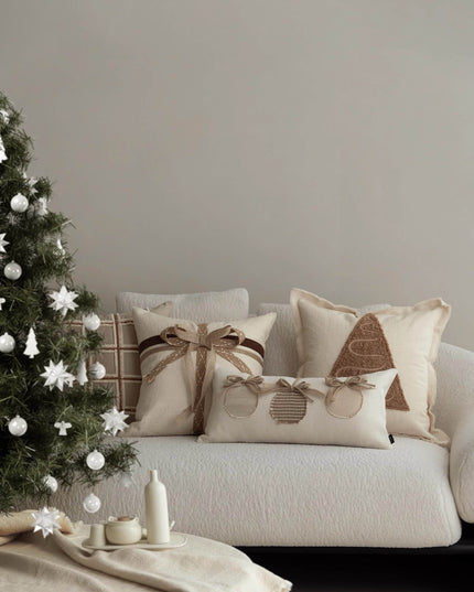 Christmas Bow Handmade Cushion-Christmas Edition