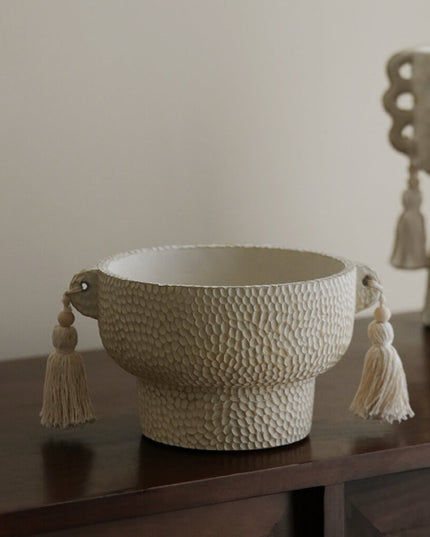 Modern Double-Handled Flower Pot & Tassel