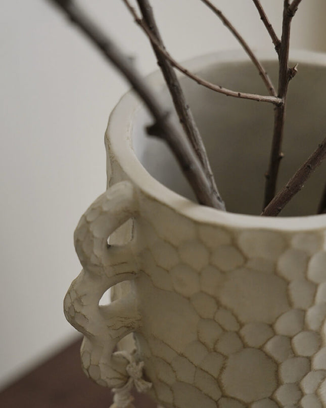 Modern Double-Handled Flower Pot & Tassel