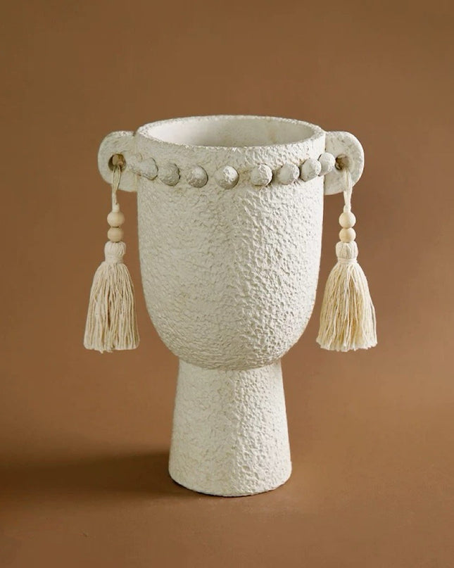 Modern Double-Handled Flower Pot & Tassel