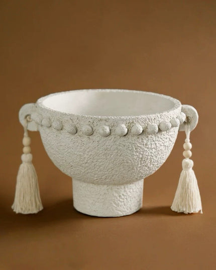 Modern Double-Handled Flower Pot & Tassel