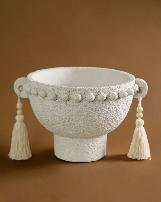Modern Double-Handled Flower Pot & Tassel