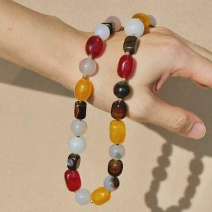 Happy Fruit Wine Natural Stone Candy Necklace