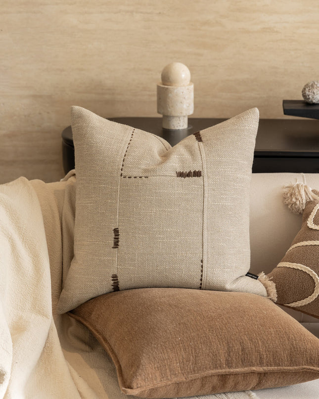 Modern Living Room Embroidered Linen Cushion