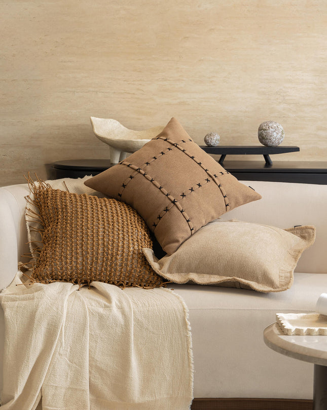 Wabi-Sabi Style Living Room Handwoven Cushion