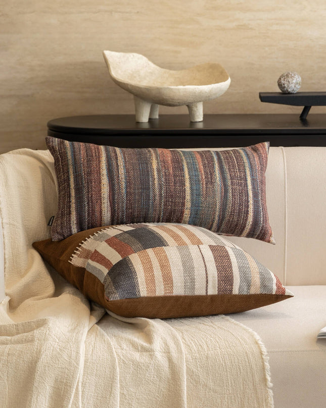 Antique  Living Room Hand Stripes Linen Cushion