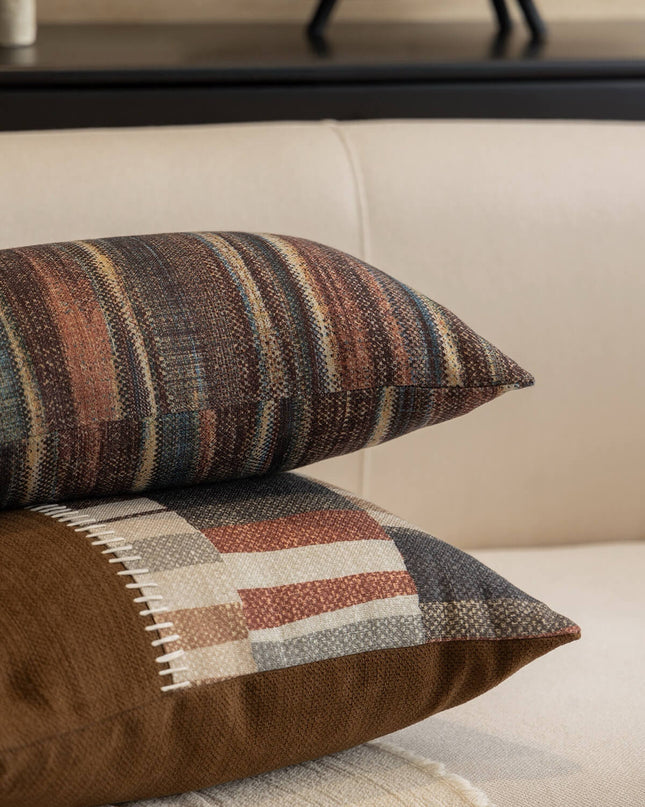 Antique  Living Room Hand Stripes Linen Cushion