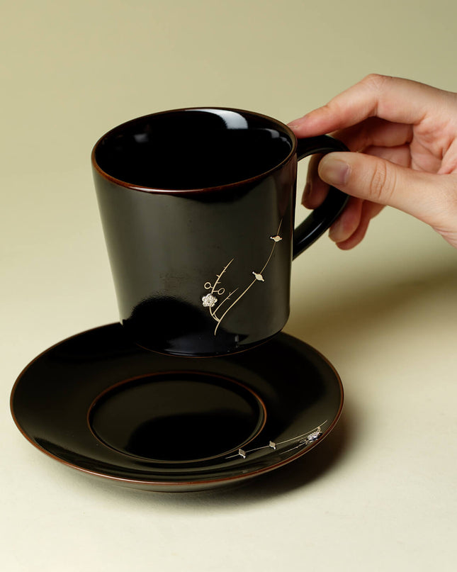 Japanese Cherry Blossom Ceramic Espresso Cup Set