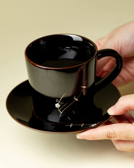 Japanese Cherry Blossom Ceramic Espresso Cup Set