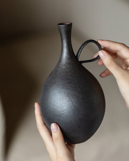 Kiln-Changed Ceramic Art Vase - Japanese Artisan