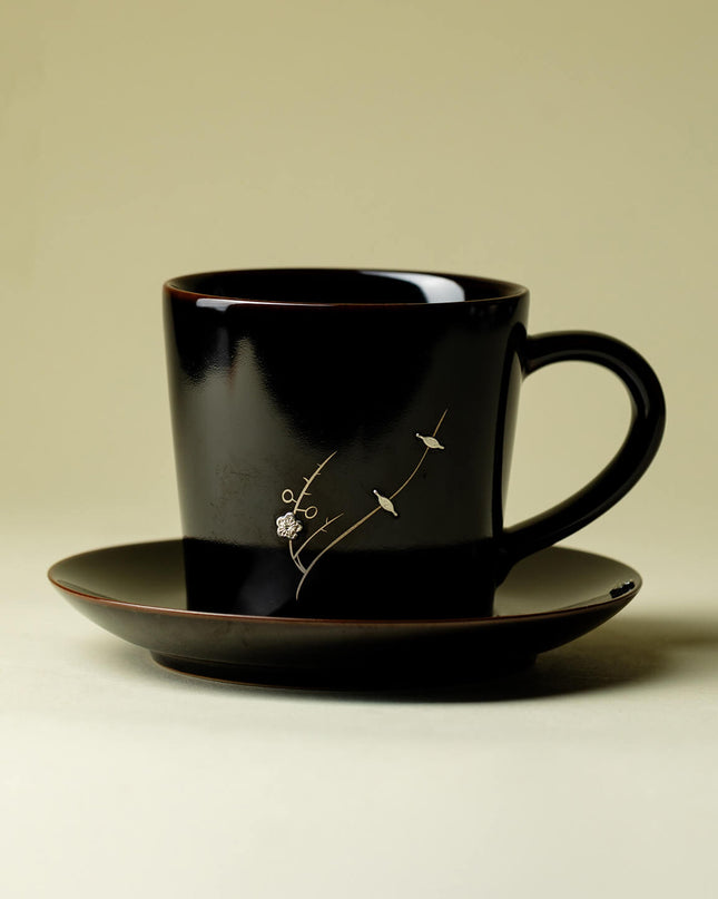 Japanese Cherry Blossom Ceramic Espresso Cup Set
