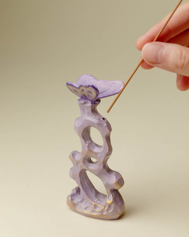 Japanese Lucky Butterfly Ceramic Incense Holder
