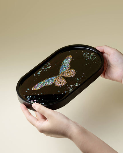 Lucky Butterfly Painted Key Tray
