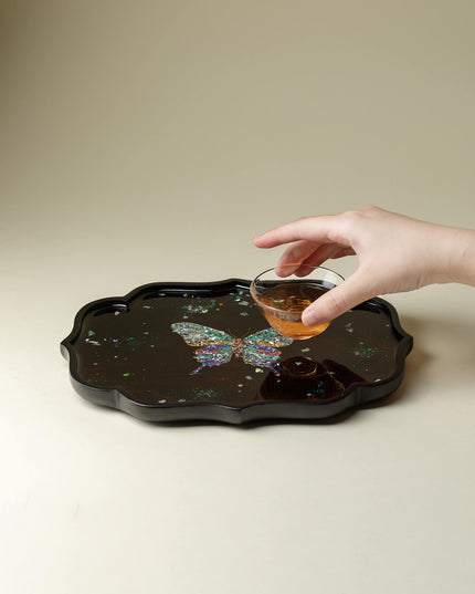 Lucky Butterfly Painted Key Tray