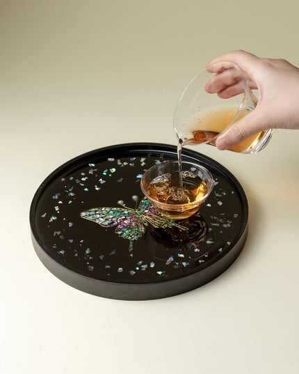 Lucky Butterfly Painted Key Tray