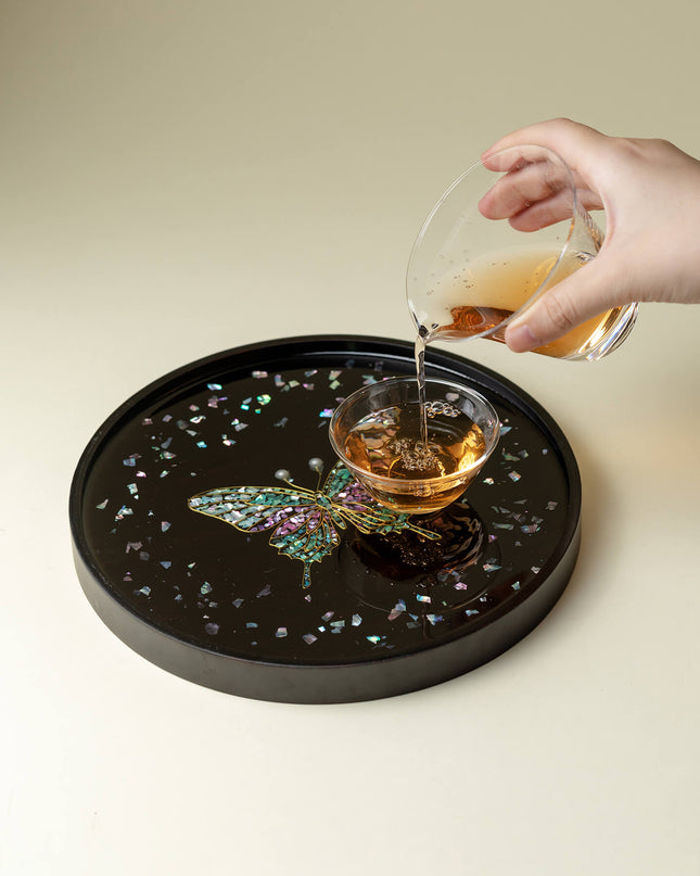 Lucky Butterfly Painted Key Tray