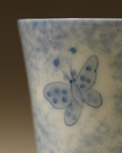 Blue&White Lucky Butterfly Ceramic Espresso & Tea Mug