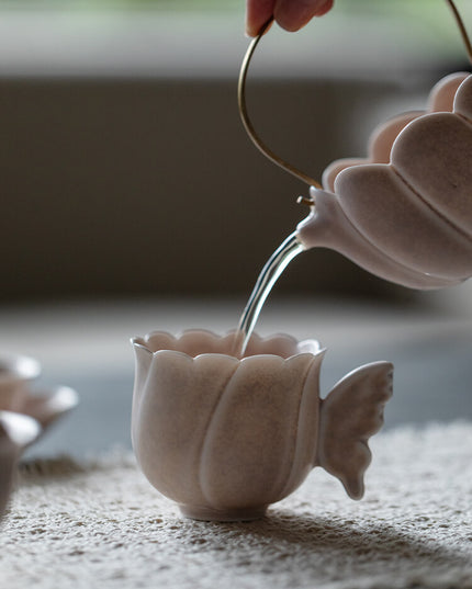 Japanese Lucky Butterfly Ceramic Espresso & Tea Cup