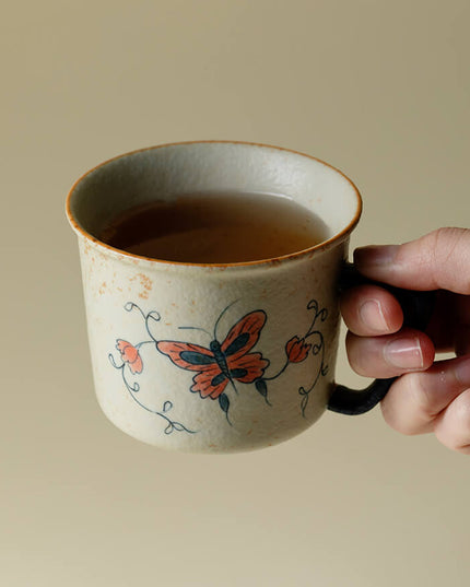 Japanese Lucky Butterfly Ceramic Mug