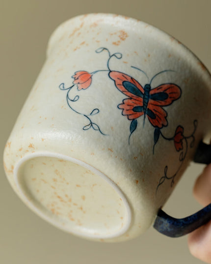 Japanese Lucky Butterfly Ceramic Mug