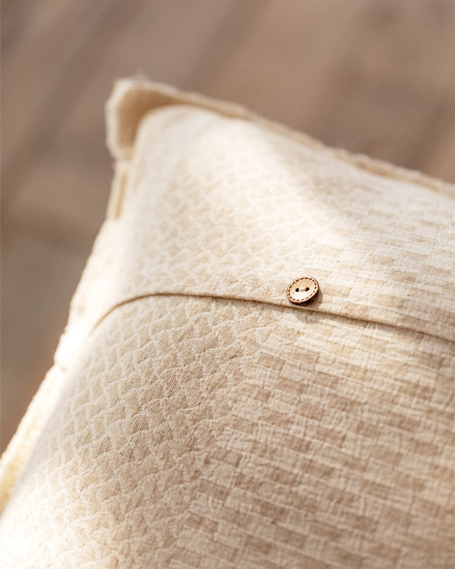 Modern Floral Cotton-Linen Pillow
