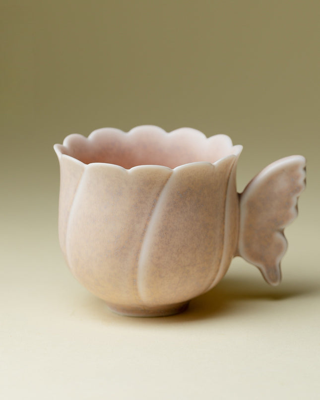 Japanese Lucky Butterfly Ceramic Espresso & Tea Cup