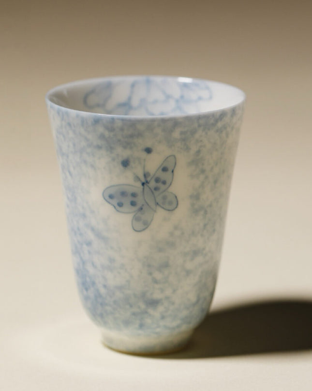 Blue&White Lucky Butterfly Ceramic Espresso & Tea Mug
