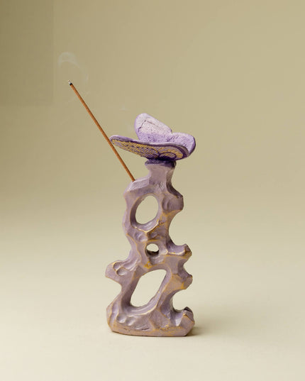 Japanese Lucky Butterfly Ceramic Incense Holder