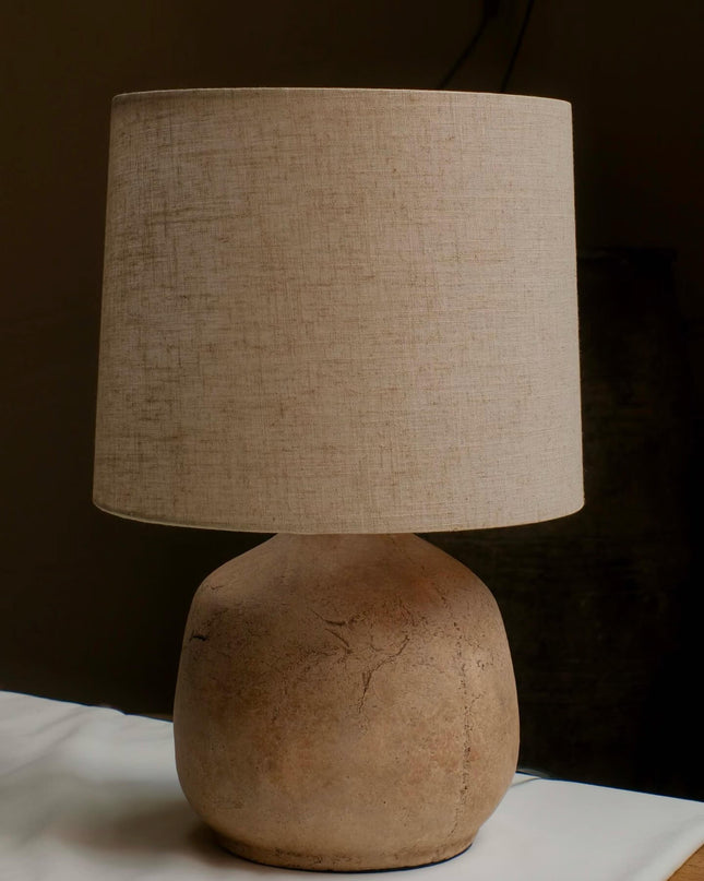 Antique Modern Ceramic Art Linen Fabric Table Lamp