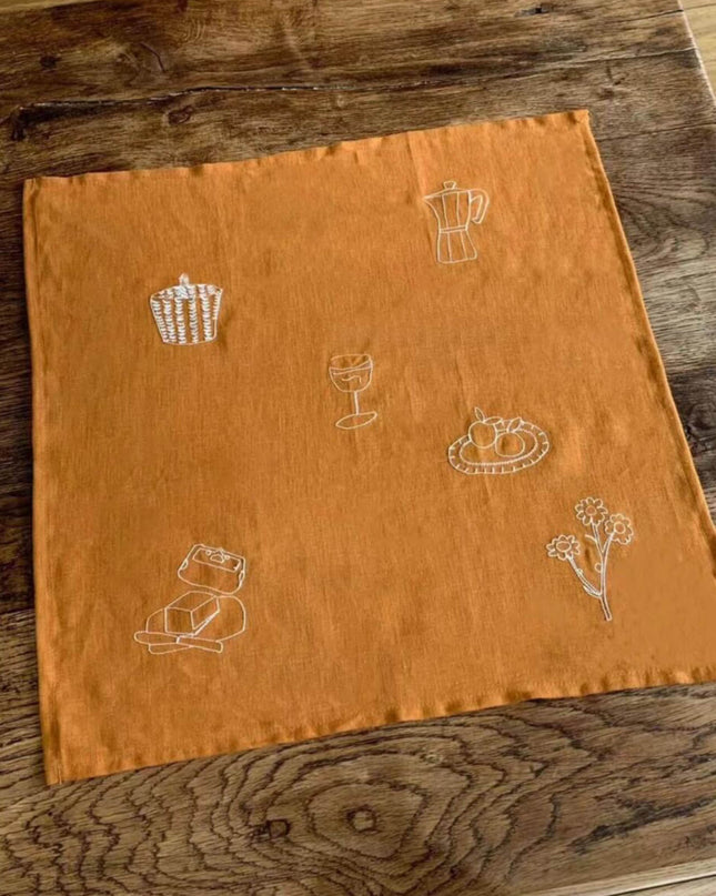 Caramel Linen Napkin & Table Placemat