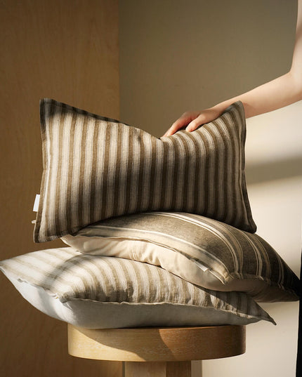 Vintage Striped Linen Living Room Pillows & Cushions