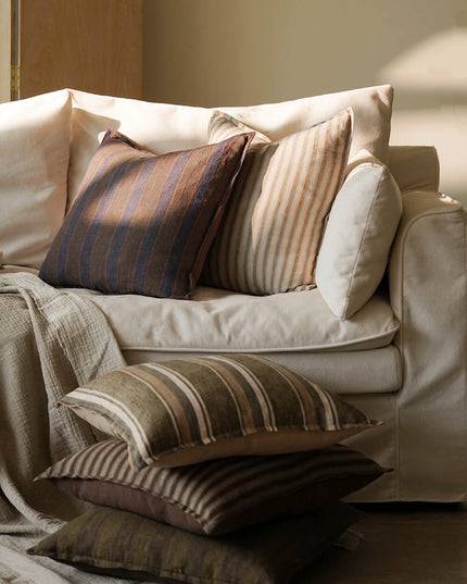 Vintage Striped Linen Living Room Pillows & Cushions