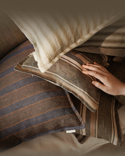 Vintage Striped Linen Living Room Pillows & Cushions
