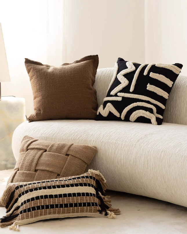 Modern Minimalist Living Room Braided Throw Pillows & Cushions