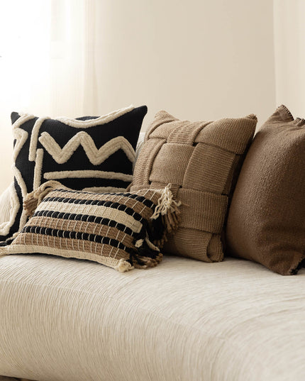 Modern Minimalist Living Room Braided Throw Pillows & Cushions
