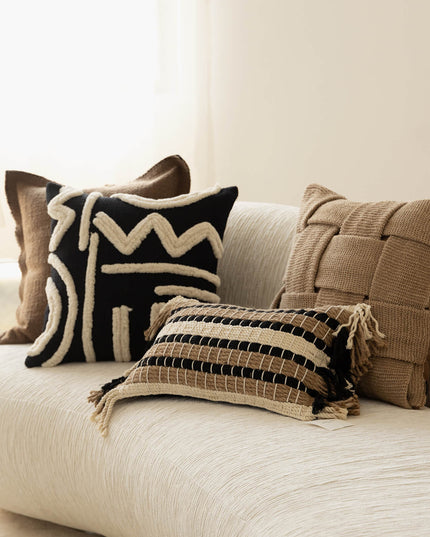 Modern Minimalist Living Room Braided Throw Pillows & Cushions