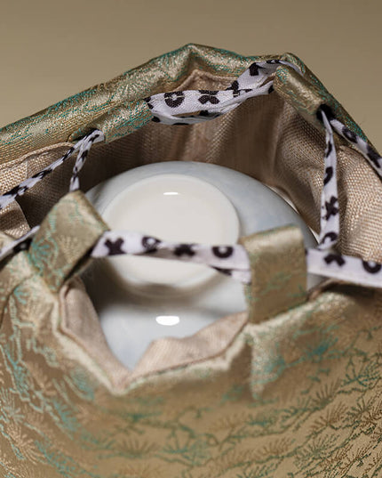 Camping Ceramic Butterfly Travel Tea Cup & Bag Set