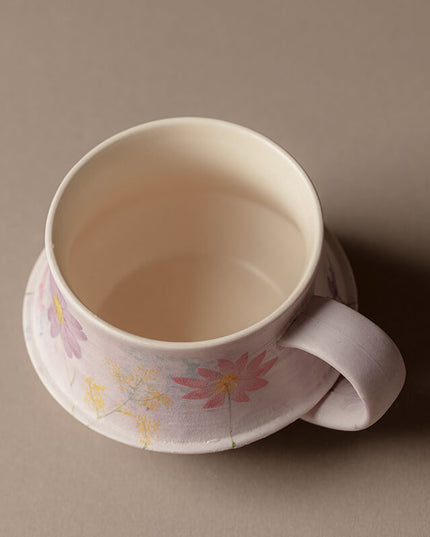 Japanese Hand-Painted Ceramic Floral Office Coffee Mug