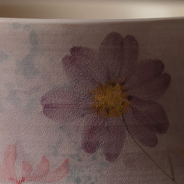 Japanese Hand-Painted Ceramic Floral Office Coffee Mug