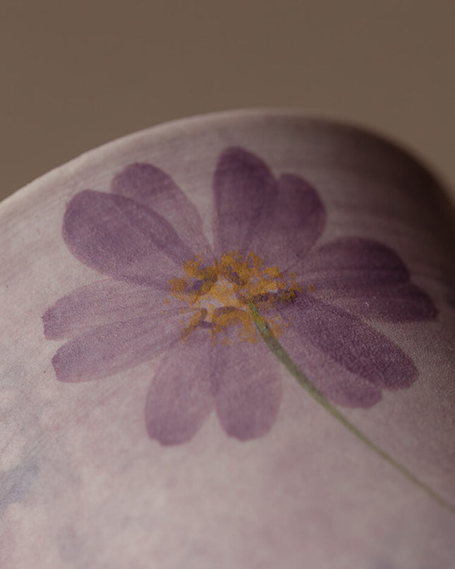 Japanese Hand-Painted Ceramic Floral Mug & Teacup