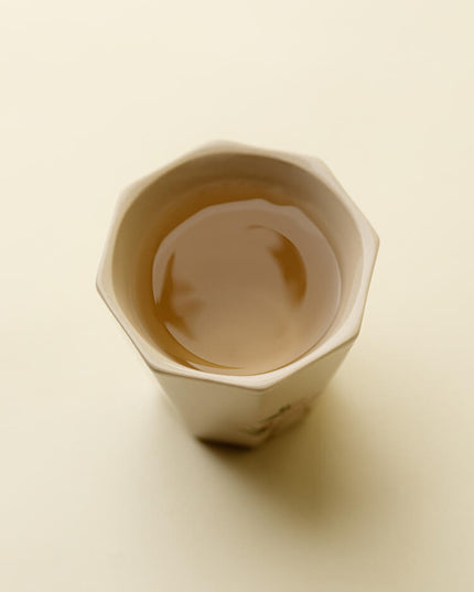 Wabi-Sabi Hand-Painted Floral Ceramic Espresso & Tea Cup Set