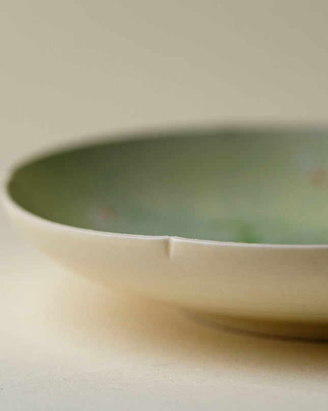 Japanese Wabi-Sabi Style Hand-Painted Garden Ceramic Dinner Plate