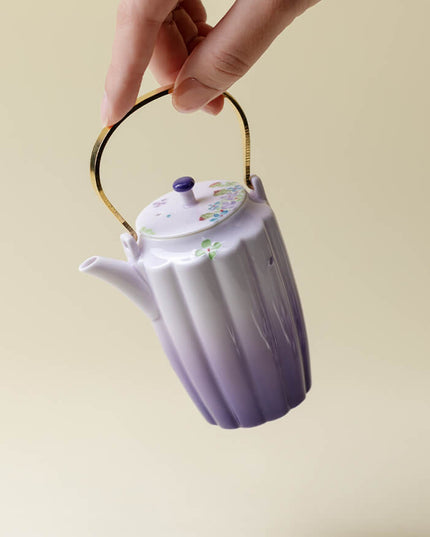 Japanese Lucky Butterfly Ceramic Tea Cup & Teapot Set