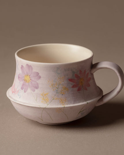 Japanese Hand-Painted Ceramic Floral Office Coffee Mug