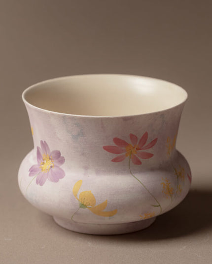 Japanese Hand-Painted Floral Ceramic Espresso & Tea Cup