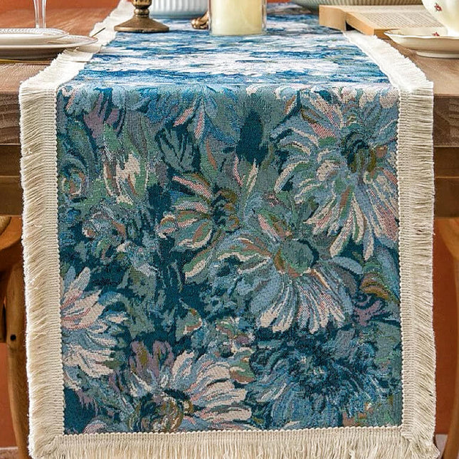 Oil Painted Flower Table Runner