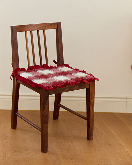 Retro Cotton-Linen Striped Plush Chair Cushion