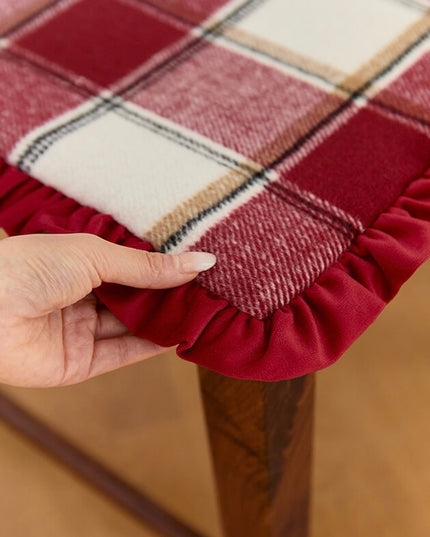 Retro Cotton-Linen Striped Plush Chair Cushion