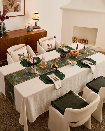 Animal World Cashmere Knit Hand-Painted Table Runner - 2026 Edition